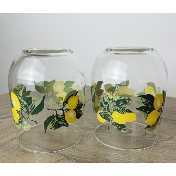 Set Of 2 Greenbrier Int'l Inc Lemon Glasses Beverage Drinking Juice 16oz Mexico - Picture 5 of 6